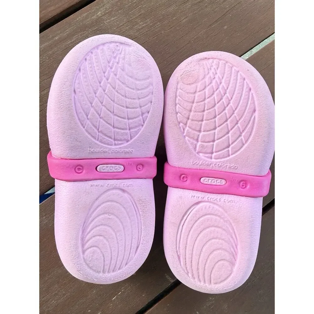 Crocs Kids Girls Keeley Springtime Embellished Mary Jane Flats Shoes Pink C6
